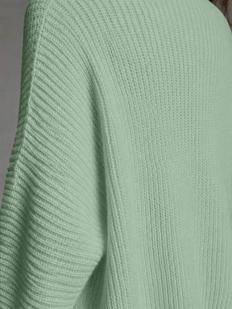 EMERY ROSE Women's Solid Color Simple Style Daily Long Sleeve Cardigan Fall Winter Cloth For Women - Mint Green - View 5