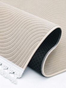 Washable Non-Slip Decorative Thin Carpet Without Tassels, Suitable For Living Room, Kitchen, Hallway, Bathroom, Size 40x60 - 200x900 Cm - Beige - View 6