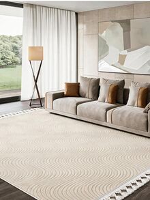 Washable Non-Slip Decorative Thin Carpet Without Tassels, Suitable For Living Room, Kitchen, Hallway, Bathroom, Size 40x60 - 200x900 Cm - Beige - View 3