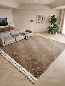 Washable Non-Slip Decorative Thin Carpet Without Tassels, Suitable For Living Room, Kitchen, Hallway, Bathroom, Size 40x60 - 200x900 Cm - Brown - View 3