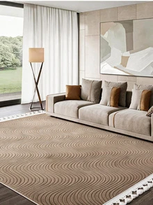 Washable Non-Slip Decorative Thin Carpet Without Tassels, Suitable For Living Room, Kitchen, Hallway, Bathroom, Size 40x60 - 200x900 Cm - Brown - View 2