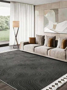 Washable Non-Slip Decorative Thin Carpet Without Tassels, Suitable For Living Room, Kitchen, Hallway, Bathroom, Size 40x60 - 200x900 Cm - Dark Grey - View 4
