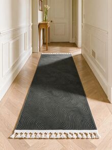 Washable Non-Slip Decorative Thin Carpet Without Tassels, Suitable For Living Room, Kitchen, Hallway, Bathroom, Size 40x60 - 200x900 Cm - Dark Grey - View 3