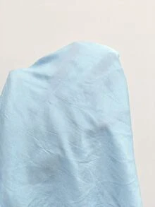 Coastalzia 女士纯色立领无袖褶皱后背时尚优雅迷你连衣裙 - 藍色 - 查看 9