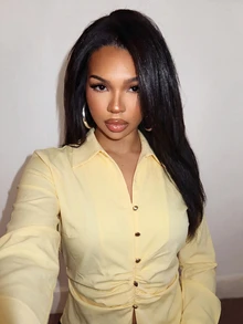 Slaydiva Y2K Street Hot Girl Women Side Ruched Waist Pointed Split Hem Lapel Slim Long Sleeve Shirt - Light Yellow - View 5