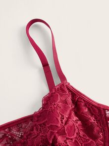 SHEIN ICON Lace Cami Top - Burgundy - View 4