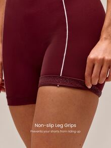 GLOWMODE Summer Ease Lightweight Quick-Dry Open-Back Bodysuit With Adjustable Back Straps Anti-Slip Grips Yoga Pilates Studio Daily Active Wear - Burgundy - View 4