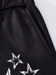Coolqubz 2件組 男士青少年街頭風花卉滿版印花連帽衛衣與直筒運動長褲套裝，適合街頭風格，中性款 - 彩色 - 查看 7
