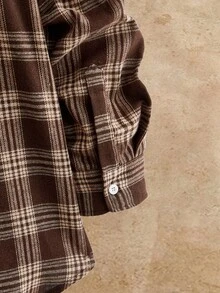EASEVO Plus Plaid Print Button Up Shirt Without Tee - Multicolor - View 5