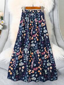 SHEIN LUNE 女士休闲碎花半身裙 - 彩色 - 查看 1