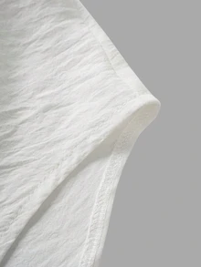 EMERY ROSE SHEIN LUNE Pleated Long Button Down Women's Shirt With Drop Shoulder Design,Teacher Shirts Fall Cloth For Women - White - View 7
