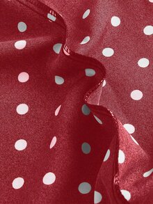 EMERY ROSE Women's Fashion Casual Polka Dot Print Wide Leg Pants - Red - View 5