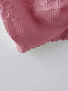 EMERY ROSE New Arrival European And American Fashion Mixed Color Knit Sweater Top - Rose Red - View 6
