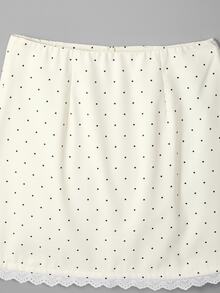 EMERY ROSE Women's Polka Dot Casual Versatile Date & Outing Mini Skirt - Apricot - View 6