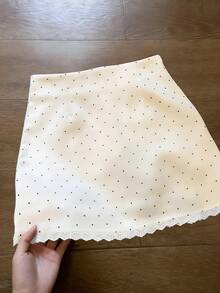 EMERY ROSE Women's Polka Dot Casual Versatile Date & Outing Mini Skirt - Apricot - View 3