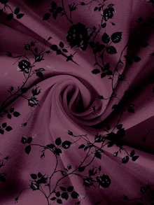 Reflora Plus Size Elegant Floral Print Blouse For Commuting Office Dinner Party Dark Purple Autumn Fall - Multicolor - View 6