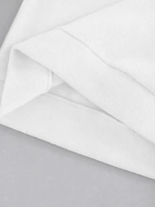 SHEIN 青少年男孩冬季街頭風休閒拼接撞色刺繡圓領寬鬆套頭抓絨衛衣，適合秋季校園、運動與日常穿著 - 白色 - 查看 9