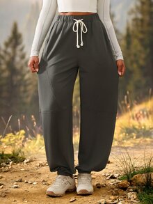 Exploreva Women's Casual Sports Outdoor Long Pants - Dark Grey - View 6
