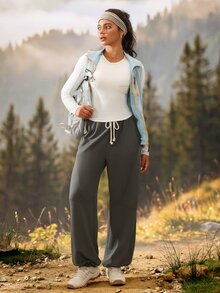 Exploreva Women's Casual Sports Outdoor Long Pants - Dark Grey - View 8