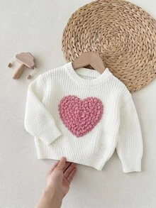 Baby Girl Autumn/Winter Casual 3D Heart Sweater Autumn Pull Sweaters ,Fall Sweaters - Multicolor - View 6