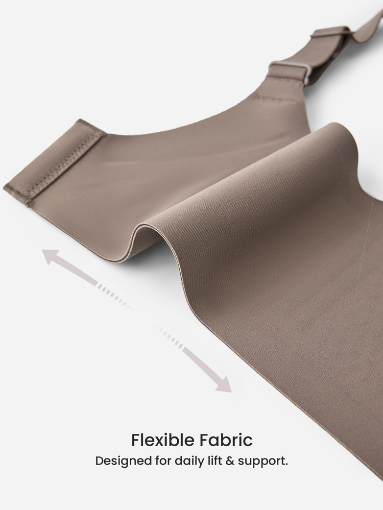 LUVLETTE Plus Earth Tone Wireless Full Coverage Seamless Side Support Lounge Bra Bralette Bra No Show Underwear Workout Sports Sticky Basic SizeFreedom Bra - Brown - View 9