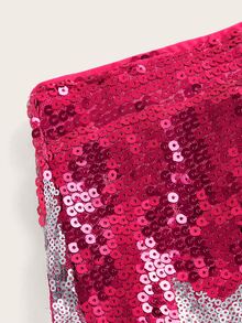 SHEIN ICON Star Pattern Sequin Bodycon Skirt - Hot Pink - View 4