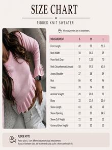 Serisse Women Frill Detailed Round Neck Flare Sleeve Baby Pink Fitted Sweater - Baby Pink - View 2