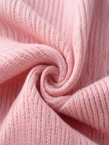 Serisse Women Frill Detailed Round Neck Flare Sleeve Baby Pink Fitted Sweater - Baby Pink - View 7