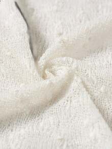 EMERY ROSE Plus Size White Elegant Casual Lace Kimono Cardigan For Women, Batwing Sleeve Asymmetric Hem Light Cover Up Top Holiday Bachelorette Party Wedding - Beige - View 9