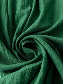 Plus Size Solid Color Simple Casual Loose Pants Fall Cloth For Women - Green - View 5