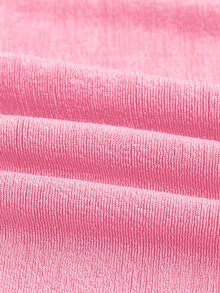 SHEIN ICON Women's Solid Color Draped Neck Casual Versatile Daily Wear Top,Pink Top - Pink - View 3