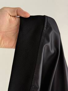 Whyspr Plus Zip Up PU Leather Jacket Winter - Black - View 6