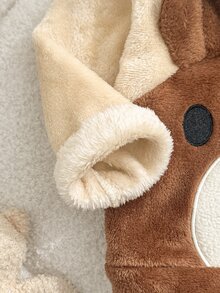 SHEIN Baby Boy Baby Girl Cartoon Pattern Round Neck Long Sleeve Pullover Winter Top Casual Long Pants Home Wear 2-Piece Set,Halloween Fall School Christmas - Brown - View 8
