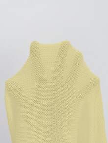 GlowEve CURVE Women's Casual Loose Vacation Style White Poncho Cardigan, Spring/Summer - Yellow - View 6