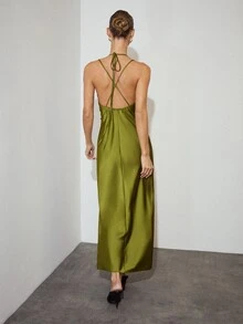 Soir Sept Soir Sept Urban Cowl Neck Backless Dress - Green - View 6