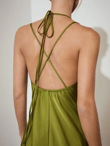 Soir Sept Soir Sept Urban Cowl Neck Backless Dress - Green - View 2