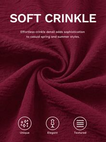 Shapeblank Plus Size Women's Solid Color Round Neck Ruched Pocket Casual Everyday Dress Brunch Formal Burgundy Summer - Burgundy - View 9