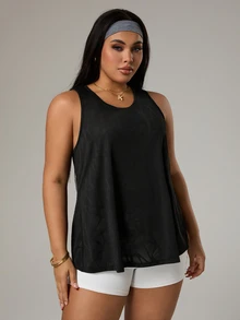Rhythm Era Women's Solid Color Minimalist Casual Sports Tank Top Gym Sports Black Summer - Black - View 5