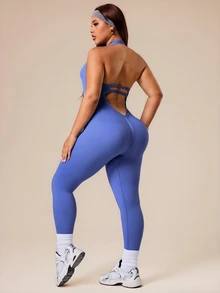 Rhythm Era Plus Size Seamless Women Sports Jumpsuit - Purple - View 2