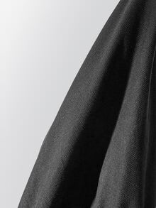 SHEIN ICON 女款大尺碼復古哥德風 Anti Social 性感休閒千禧 Y2K 街頭風做舊水洗雙排扣黑色連帽衛衣 - 黑色 - 查看 16