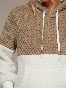 SHEIN Maternity Casual Colorblock Hooded Sweatshirt, Autumn/Winter - Multicolor - View 8