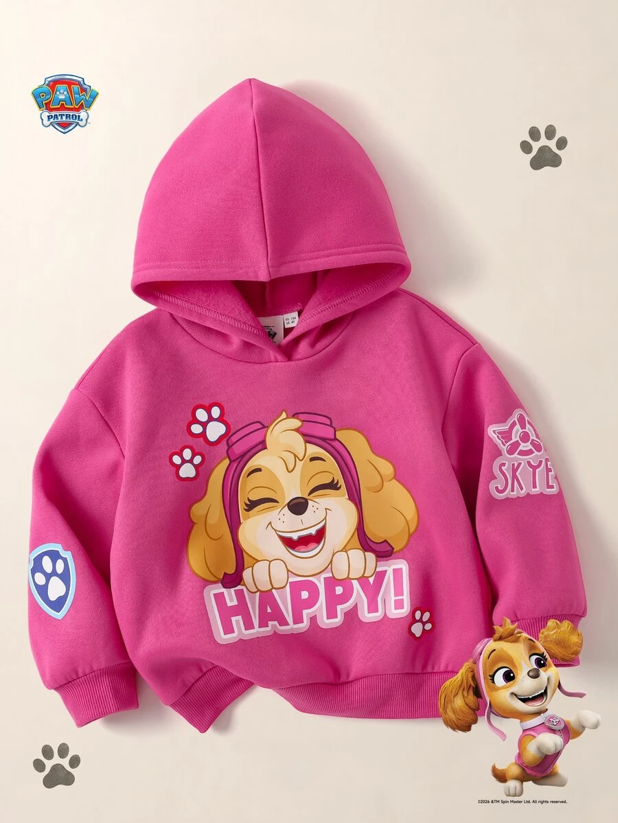 Maija Kids SHEIN | PAW Patrol Maija Kids 女童小女孩可愛休閒仙女公主風百搭粉色字母印花連帽秋季衛衣生日禮物