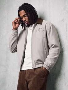 AXEPEAK Fashionable Versatile Turn-Down Collar Long Sleeve Men's Jacket - Apricot - View 6