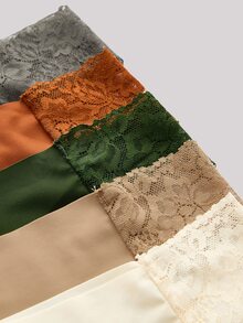Hourtrue 5pack Contrast Lace Panty Set Lingerie - Multicolor - View 5