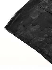 Franclia Blazer negro de manga 3/4 de chifón jacquard elegante, vintage, sexy y lindo para mujer de talla grande, primavera/verano - Negro - Ver 5