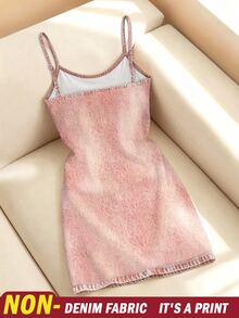 Resyla 熱門趨勢時尚女裝洋裝，女款細肩帶中長洋裝，粉紅色細肩帶洋裝 - 彩色 - 查看 2