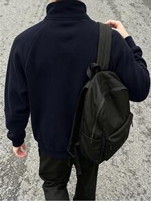 Resyla Men 男士純色休閒百搭日常穿著長袖運動衫 - 彩色 - 查看 2