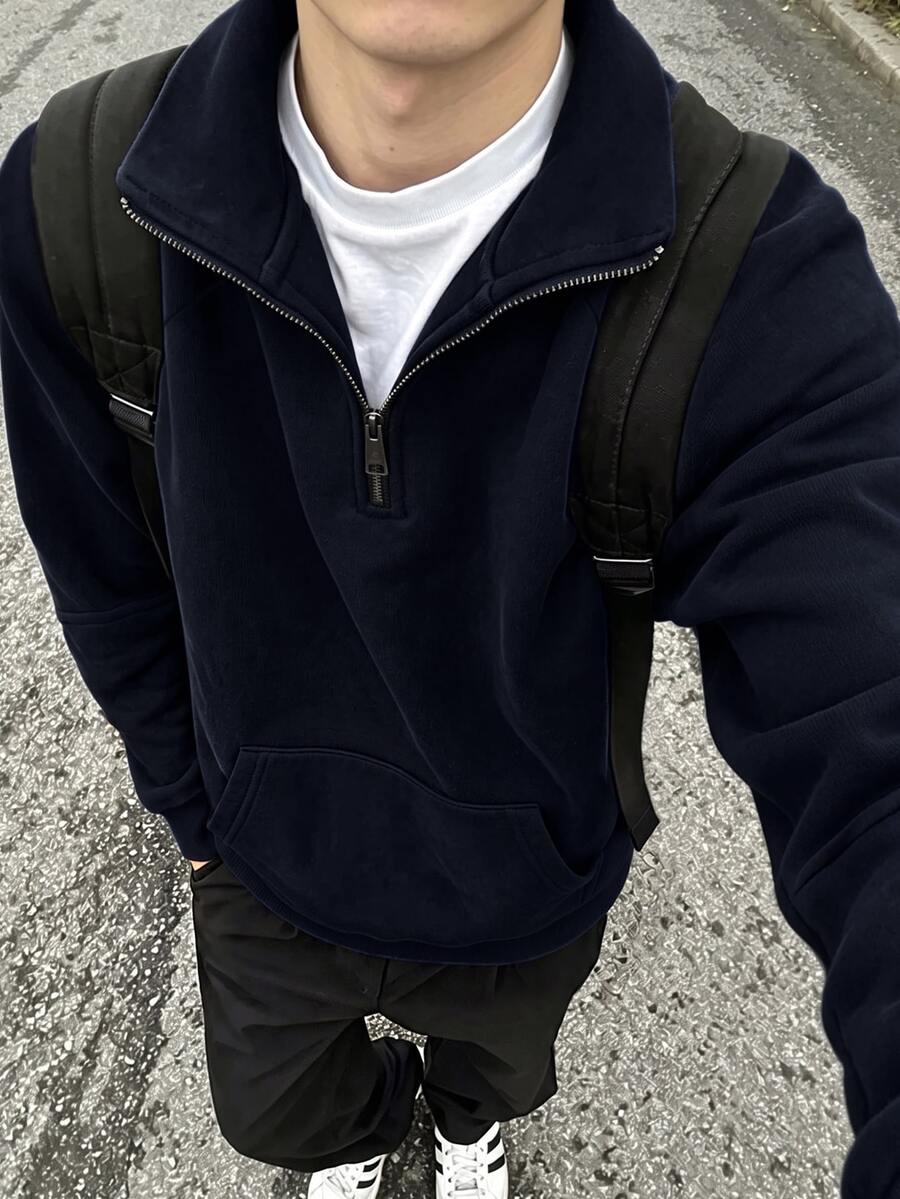 Resyla Men 男士純色休閒百搭日常穿著長袖運動衫 - 彩色 - 查看 1
