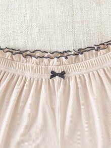 Snug Zone 2入組生菜邊蝴蝶結前短睡褲 - 深灰色 - 查看 5