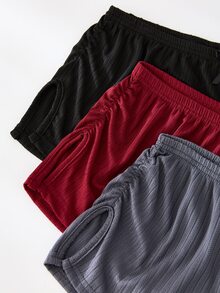 Snug Zone 3 件套女士纯色蝴蝶结装饰短裤睡裤 - 彩色 - 查看 6